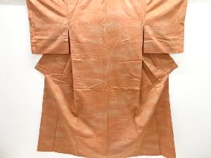 アンティーク　霞模様織り出し手織り紬着物